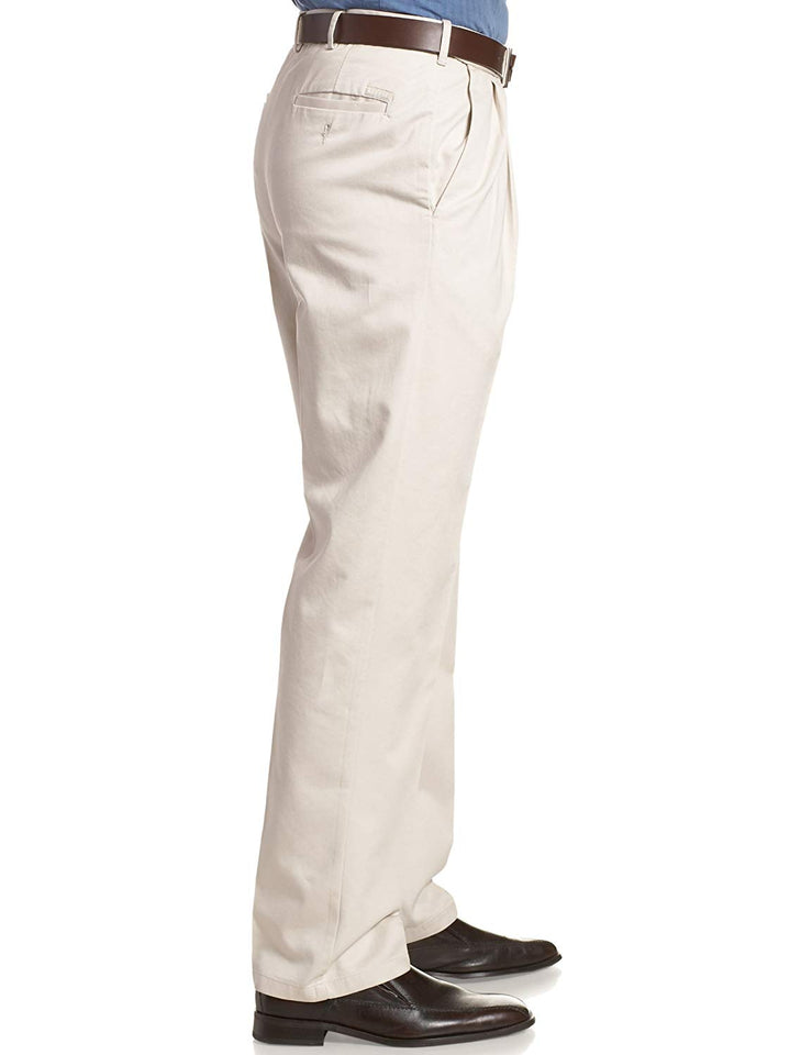 HAGGAR - Pantalón de Trabajo para Hombre (Planchado, con Cintura Extensible Oculta)