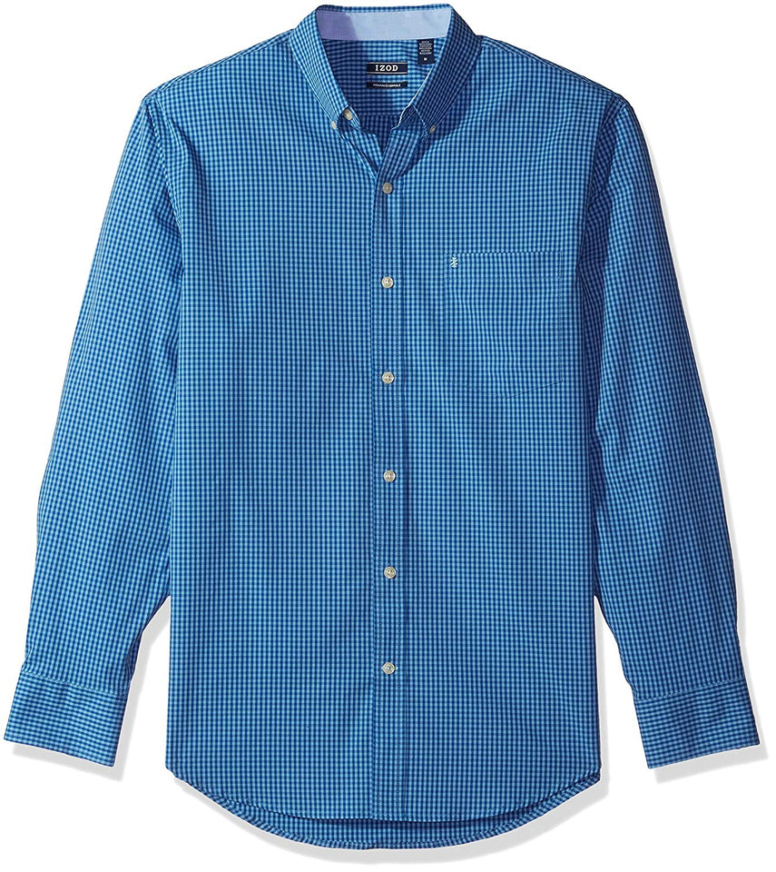 IZOD Camisa de Manga Larga elastizada a Cuadros para Hombre